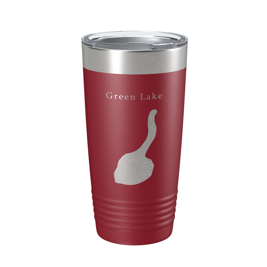 Green Lake Map Tumbler Travel Mug Insulated Laser Engraved Coffee Cup New York 20 oz