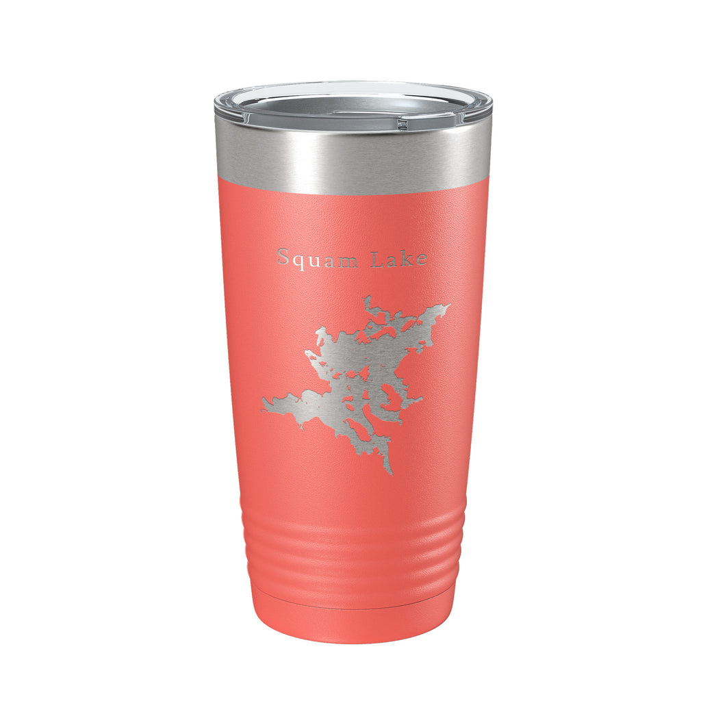Squam Lake Map Tumbler Travel Mug Insulated Laser Engraved Coffee Cup New Hampshire 20 oz