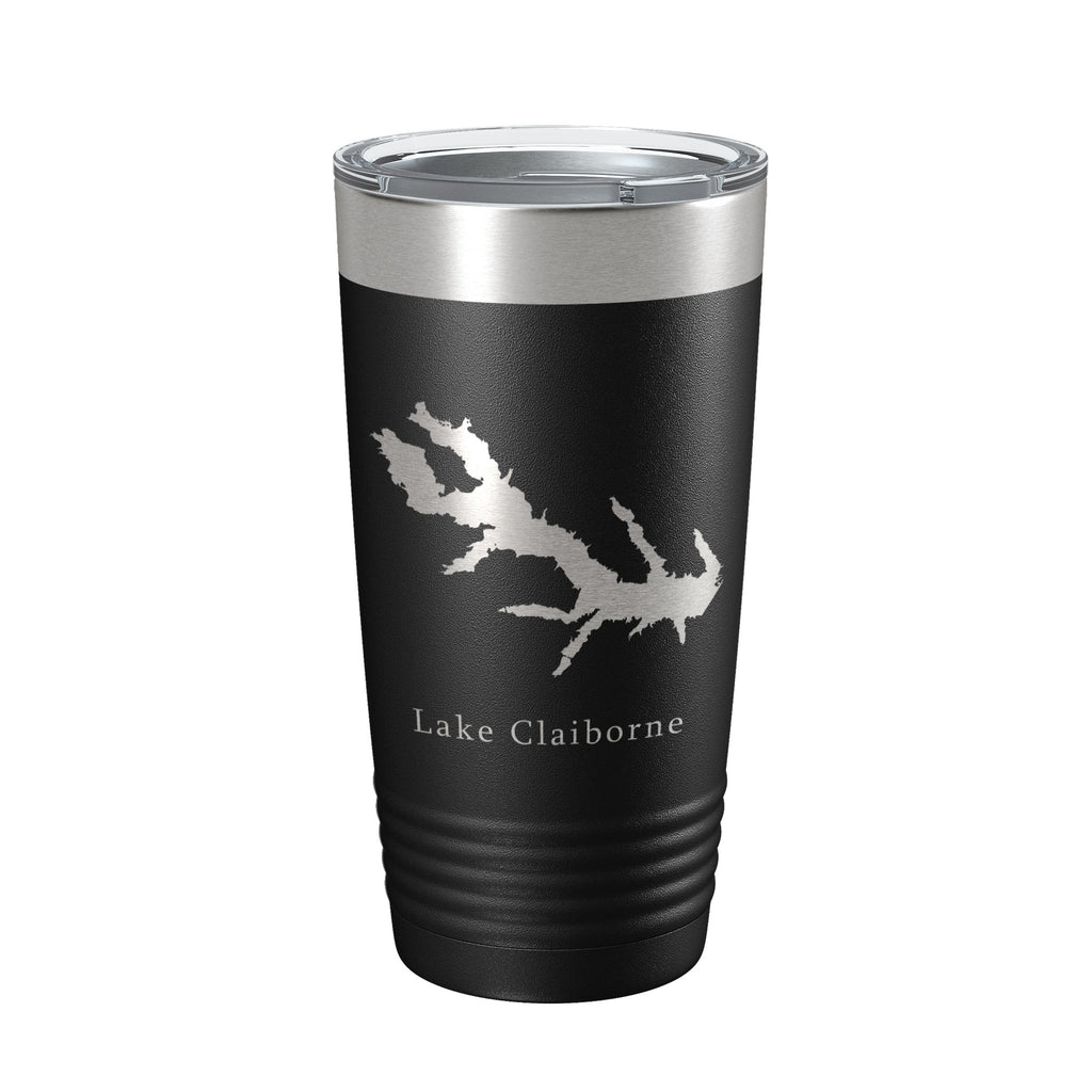 Lake Claiborne Map Tumbler Travel Mug Insulated Laser Engraved Coffee Cup Louisiana 20 oz