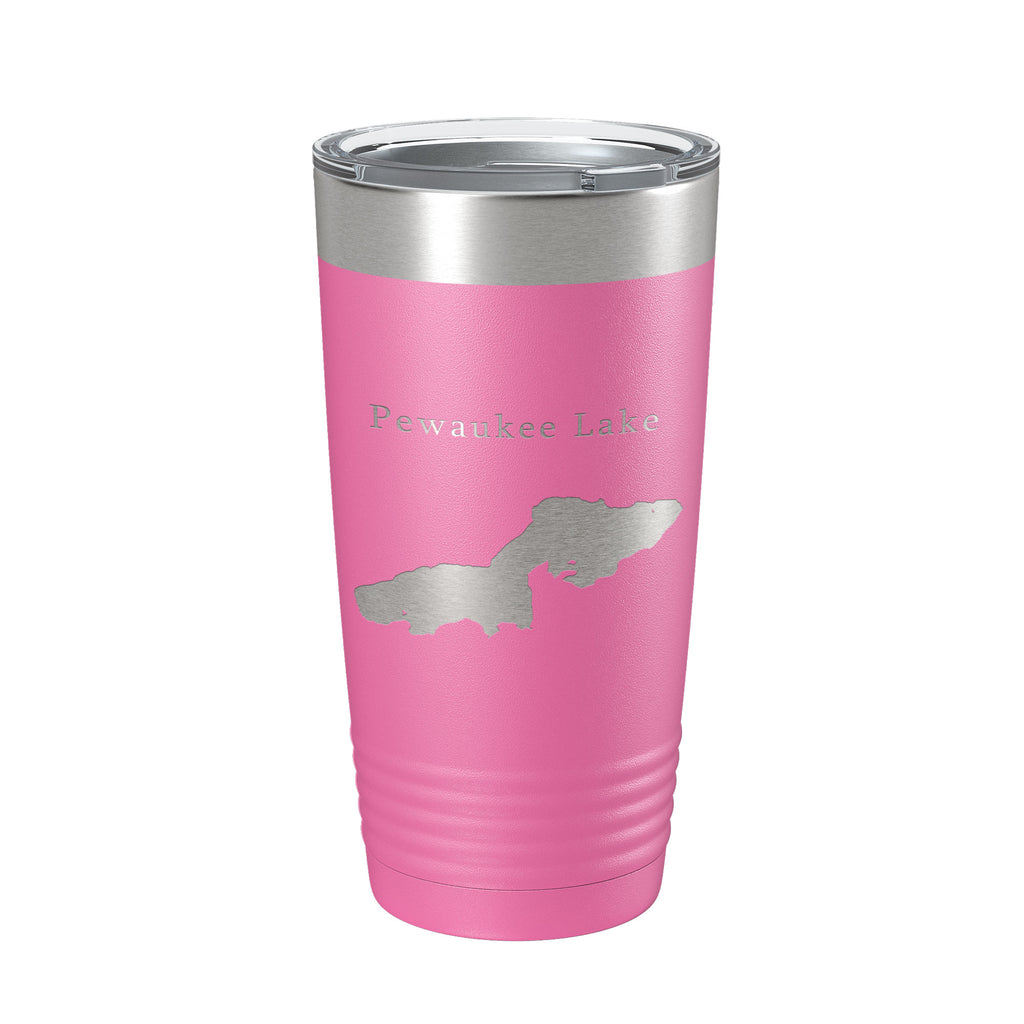 Pewaukee Lake Map Tumbler Travel Mug Insulated Laser Engraved Coffee Cup Wisconsin 20 oz