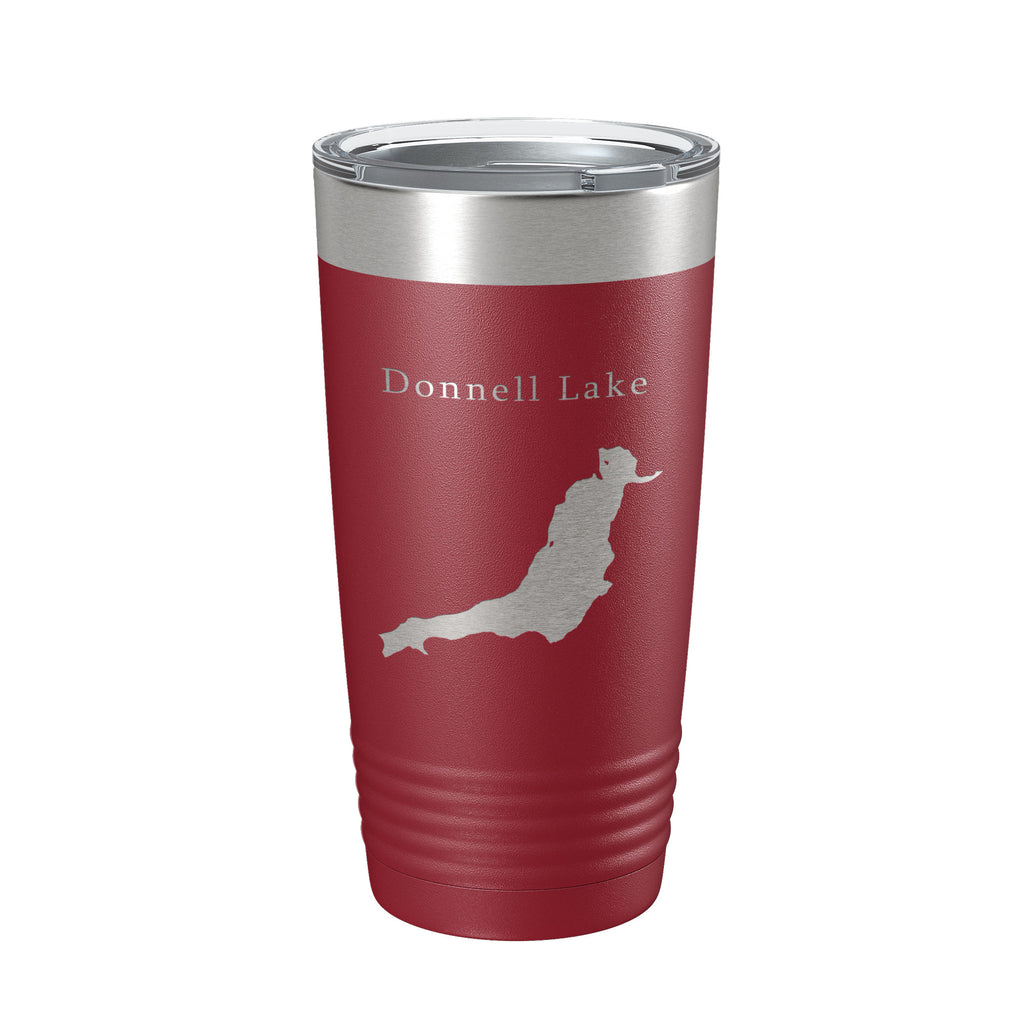 Donnell Lake Map Tumbler Travel Mug Insulated Laser Engraved Coffee Cup California 20 oz