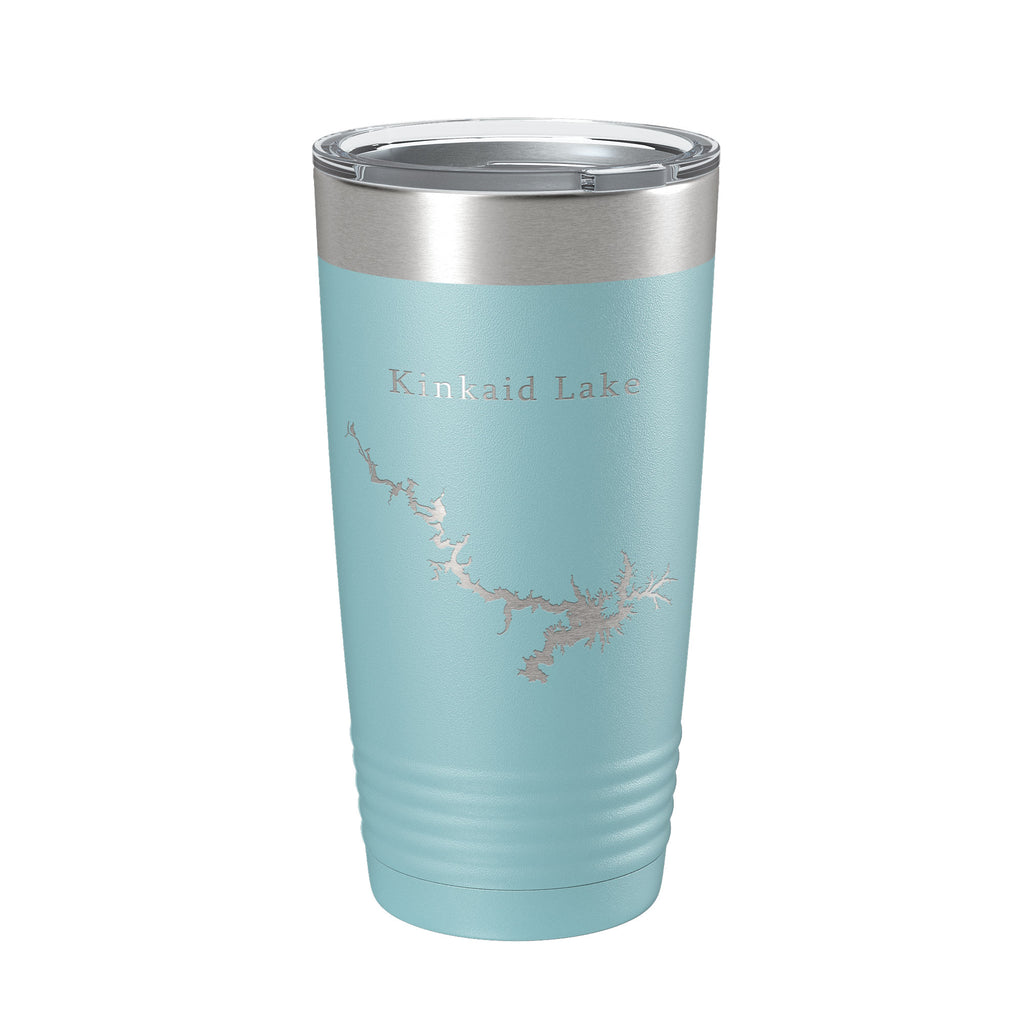 Kinkaid Lake Map Tumbler Travel Mug Insulated Laser Engraved Coffee Cup Illinois 20 oz