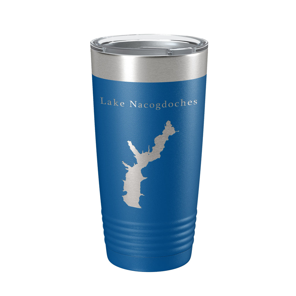 Lake Nacogdoches Map Tumbler Travel Mug Insulated Laser Engraved Coffee Cup Texas 20 oz