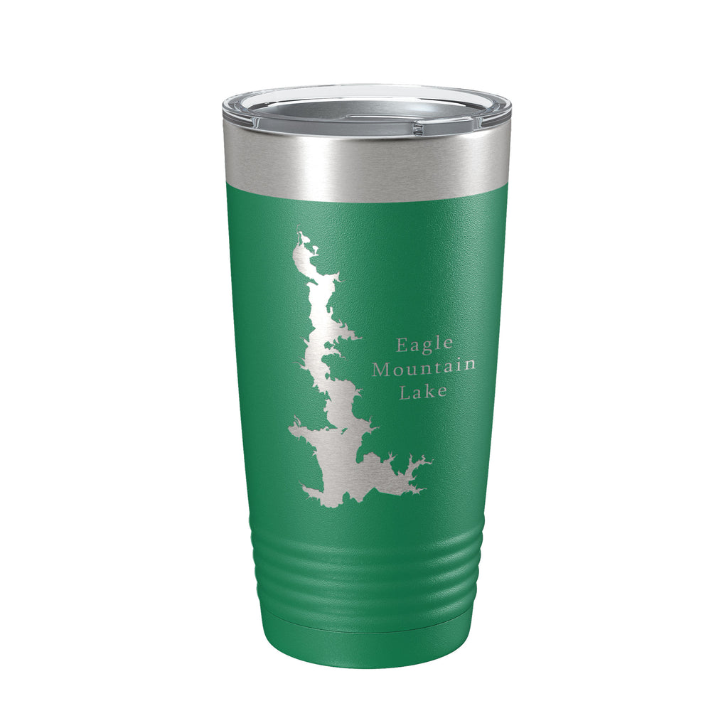 Eagle Mountain Lake Map Tumbler Travel Mug Insulated Laser Engraved Coffee Cup Texas 20 oz