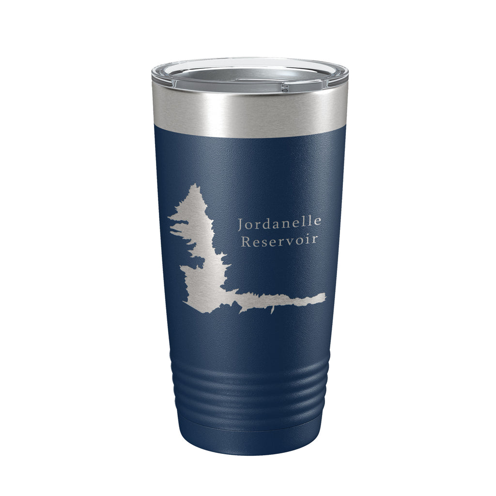 Jordanelle Reservoir Tumbler Lake Map Travel Mug Insulated Laser Engraved Coffee Cup Utah 20 oz