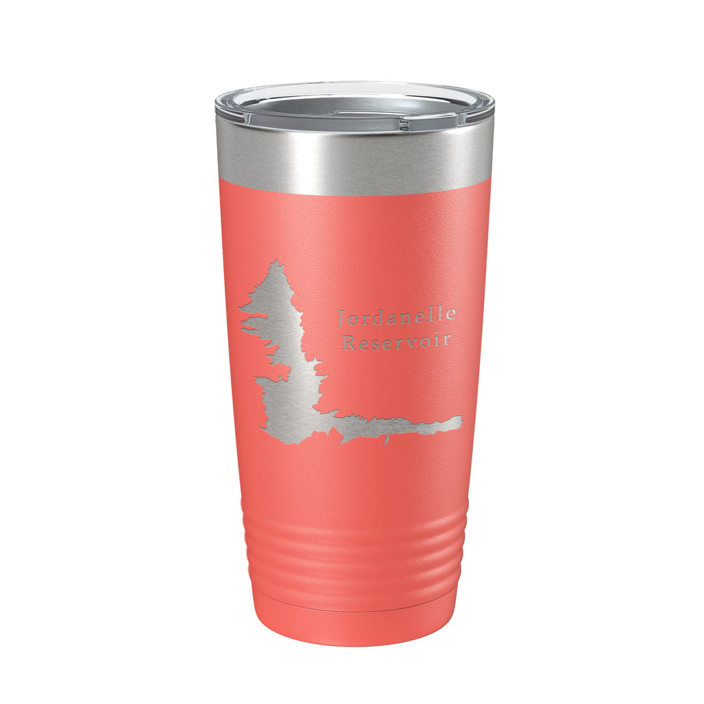 Jordanelle Reservoir Tumbler Lake Map Travel Mug Insulated Laser Engraved Coffee Cup Utah 20 oz