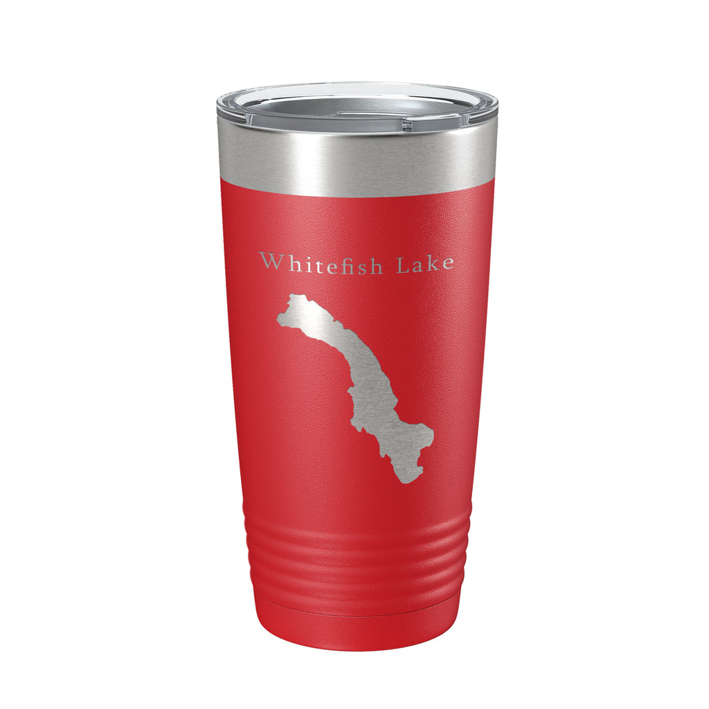 Whitefish Lake Map Tumbler Travel Mug Insulated Laser Engraved Coffee Cup Montana 20 oz