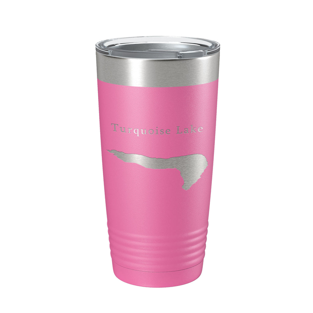 Turquoise Lake Map Tumbler Travel Mug Insulated Laser Engraved Coffee Cup Colorado 20 oz