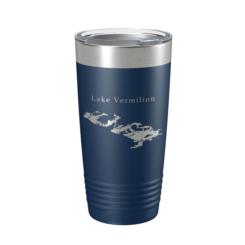 Lake Vermilion Map Tumbler Travel Mug Insulated Laser Engraved Coffee Cup Minnesota 20 oz