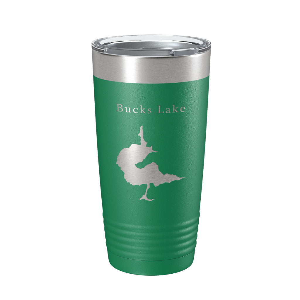 Bucks Lake Map Tumbler Travel Mug Insulated Laser Engraved Coffee Cup California 20 oz