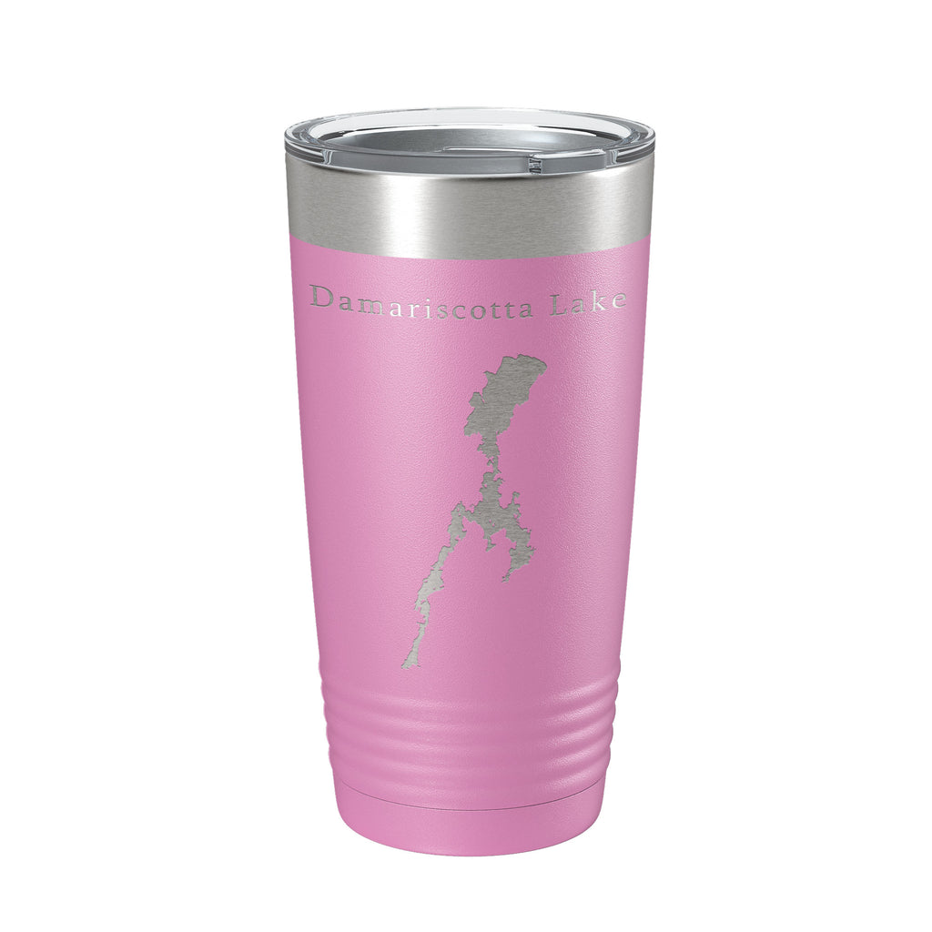 Damariscotta Lake Map Tumbler Travel Mug Insulated Laser Engraved Coffee Cup Maine 20 oz