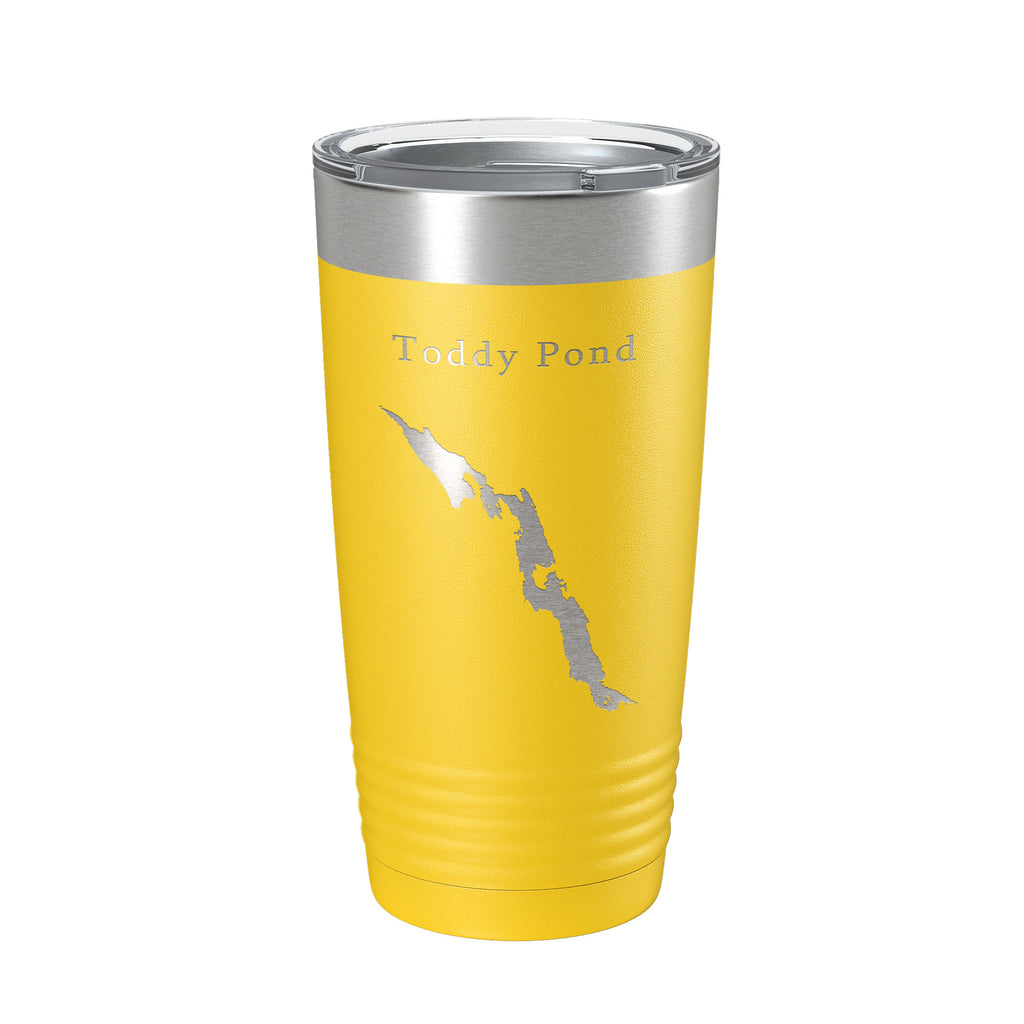 Toddy Pond Tumbler Lake Map Travel Mug Insulated Laser Engraved Coffee Cup Maine 20 oz
