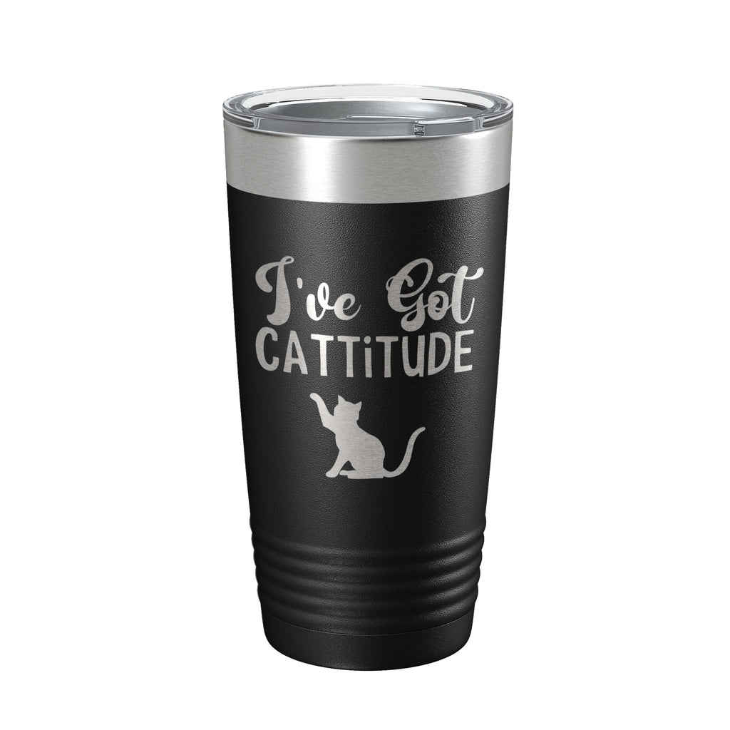 I've Got Cattitude Tumbler Travel Mug Funny Cat Lover Attitude Gift Insulated Laser Engraved Coffee Cup 20 oz