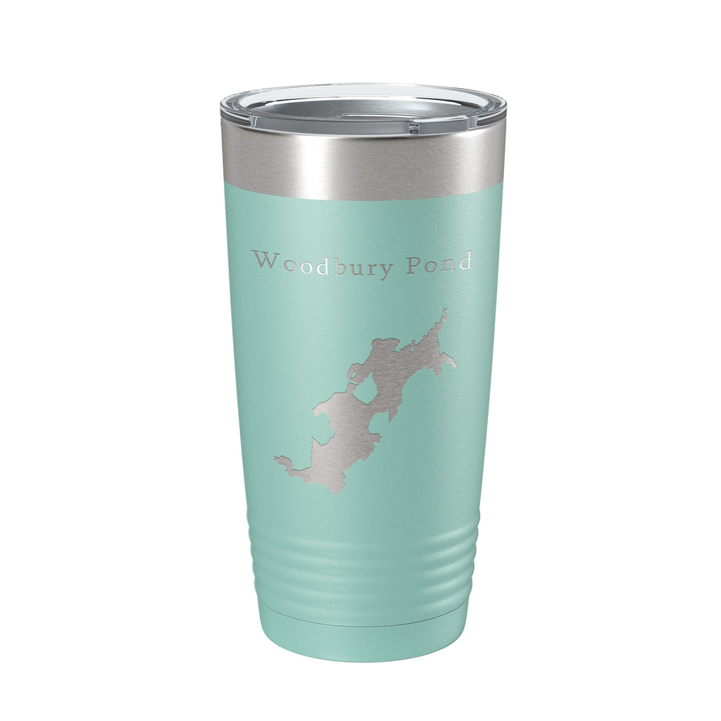 Woodbury Pond Tumbler Lake Map Travel Mug Insulated Laser Engraved Coffee Cup Maine 20 oz