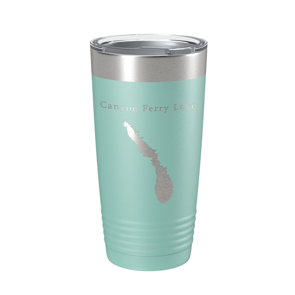 Canyon Ferry Lake Map Tumbler Travel Mug Insulated Laser Engraved Coffee Cup Montana 20 oz