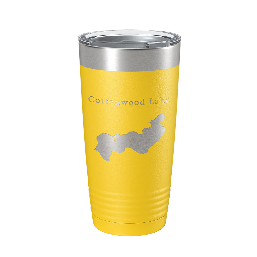 Cottonwood Lake Map Tumbler Travel Mug Insulated Laser Engraved Coffee Cup Alaska 20 oz