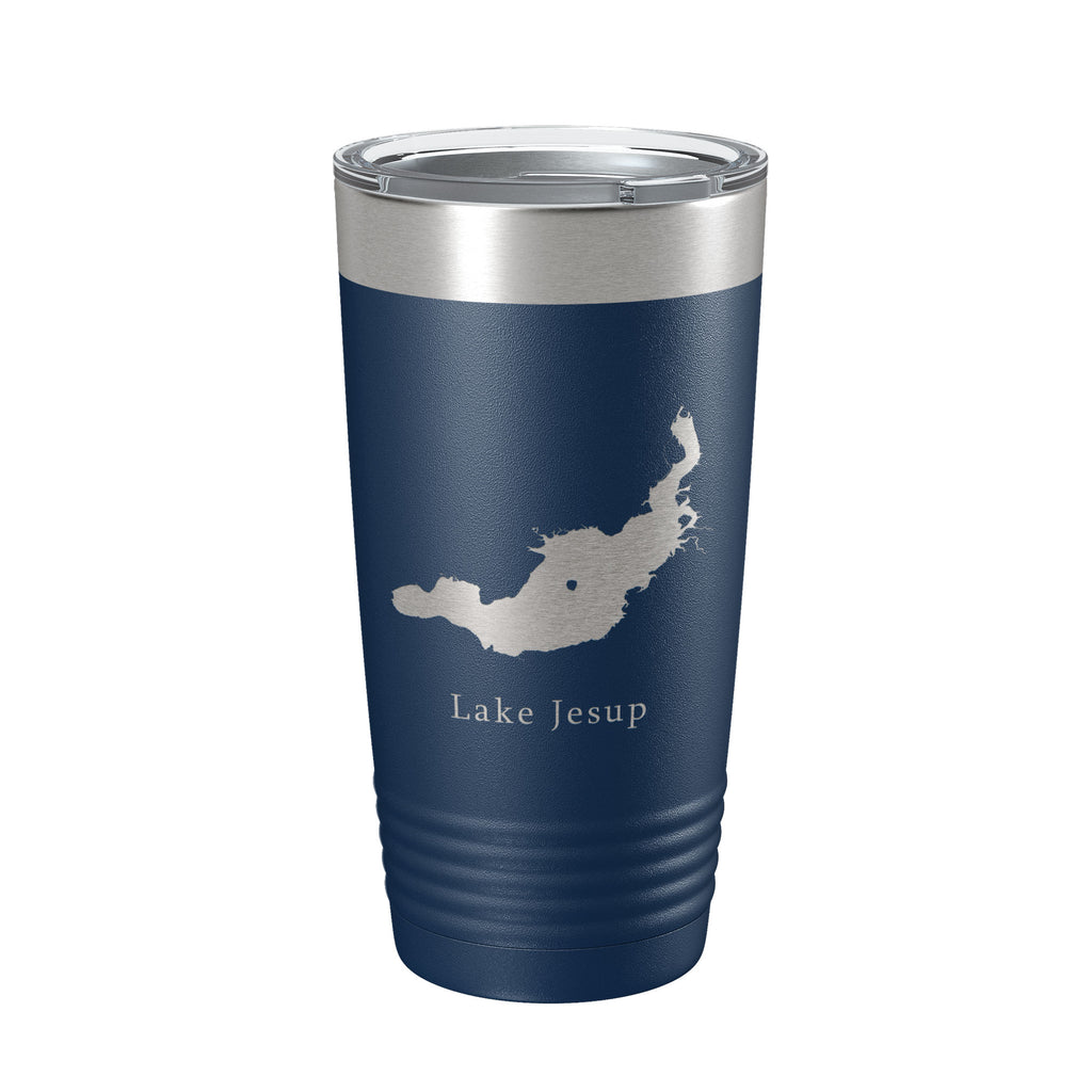 Lake Jesup Map Tumbler Travel Mug Insulated Laser Engraved Coffee Cup Florida 20 oz