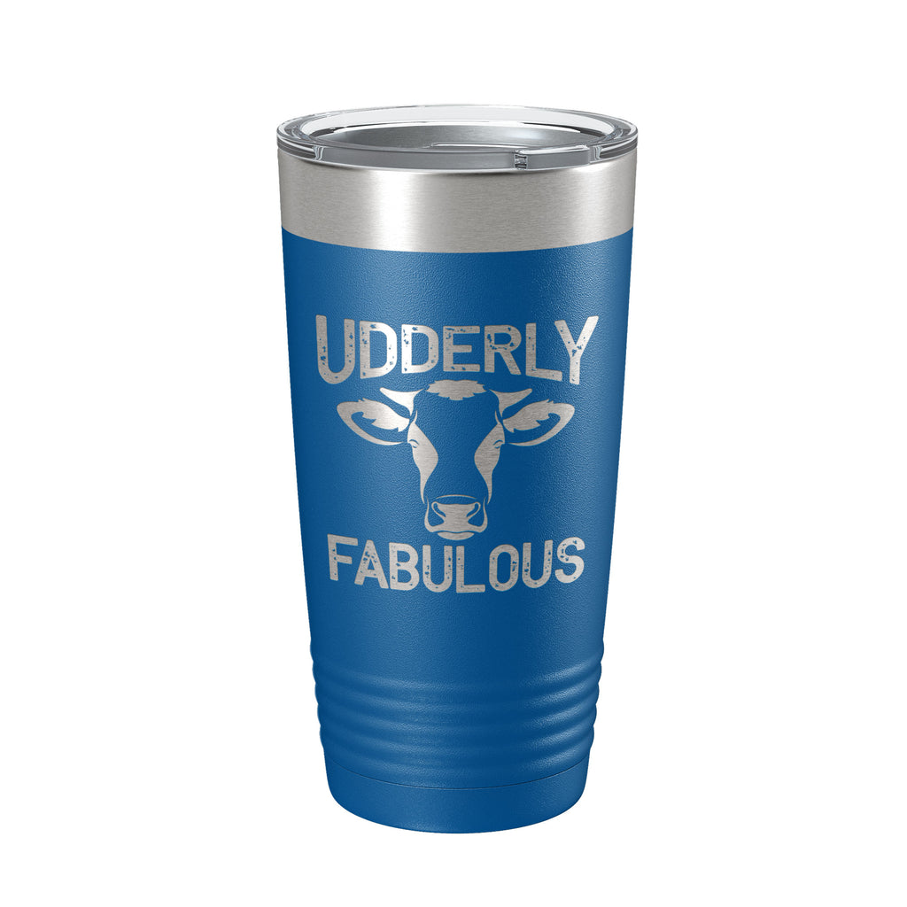 Udderly Fabulous Tumbler Cow Travel Mug Gift Insulated Laser Engraved Coffee Cup Utterly Dairy Farmer 20 oz