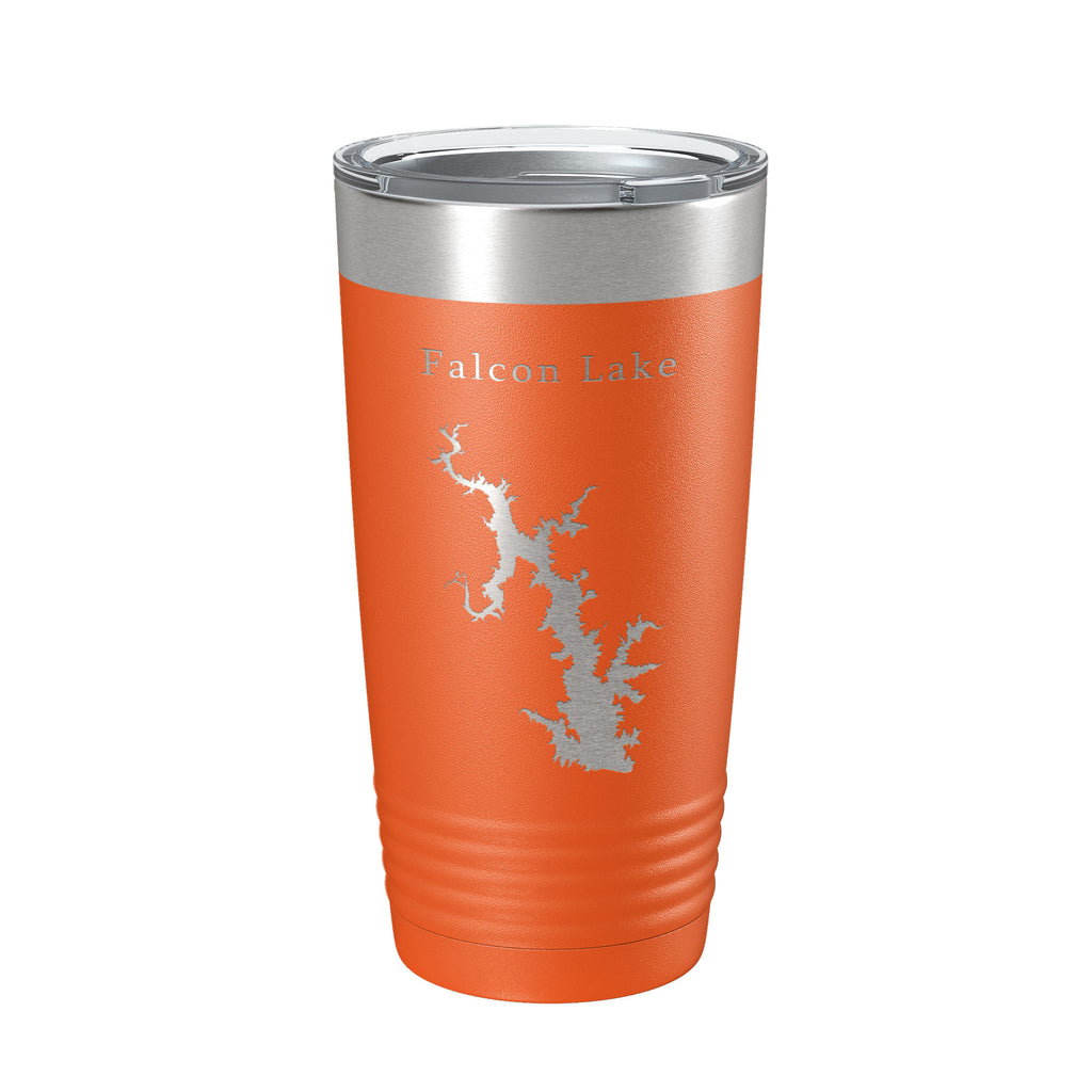 Falcon Lake International Reservoir Lago Map Tumbler Travel Mug Insulated Laser Engraved Coffee Cup Texas 20 oz