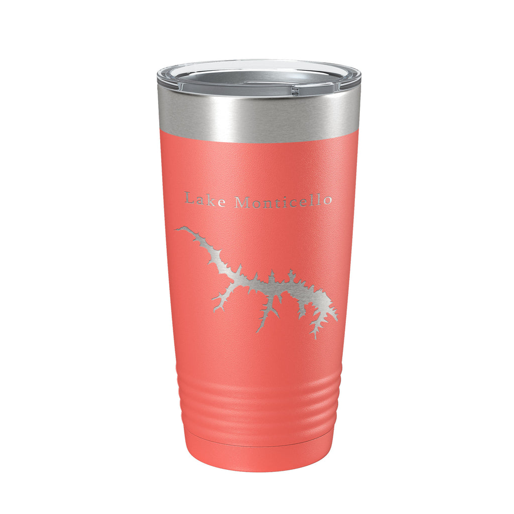 Lake Monticello Map Tumbler Travel Mug Insulated Laser Engraved Coffee Cup Virginia 20 oz