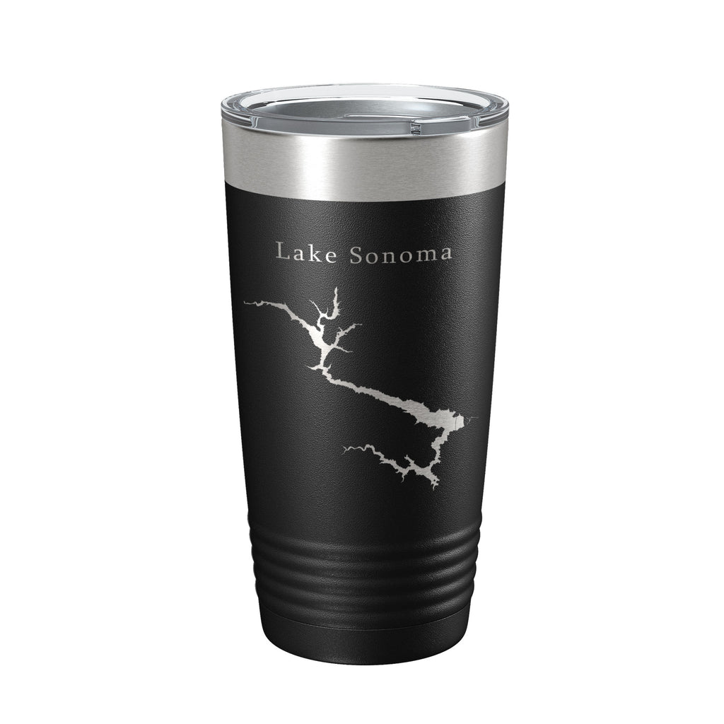 Lake Sonoma Map Tumbler Travel Mug Insulated Laser Engraved Coffee Cup California 20 oz