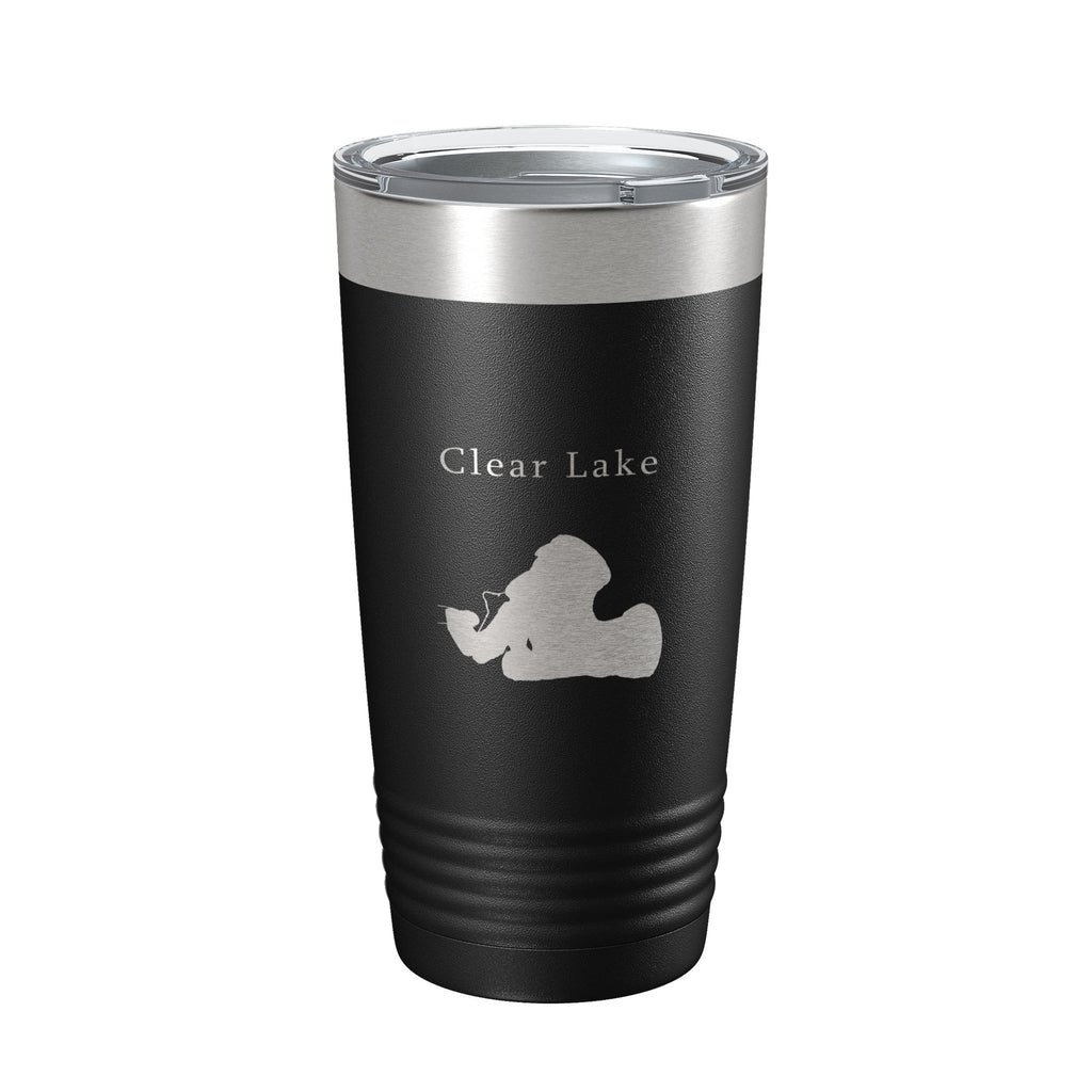 Clear Lake Map Tumbler Travel Mug Insulated Laser Engraved Coffee Cup Indiana 20 oz