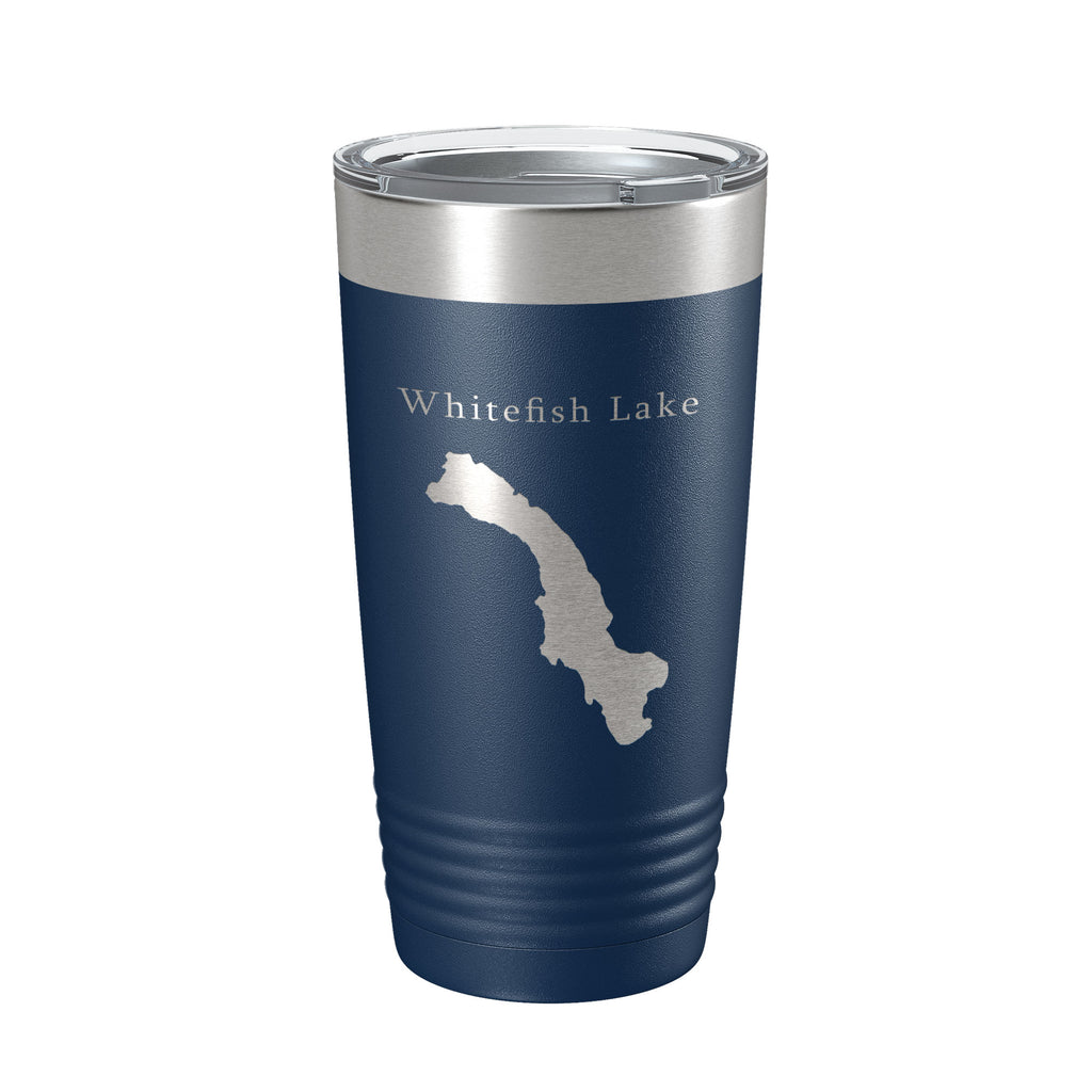 Whitefish Lake Map Tumbler Travel Mug Insulated Laser Engraved Coffee Cup Montana 20 oz