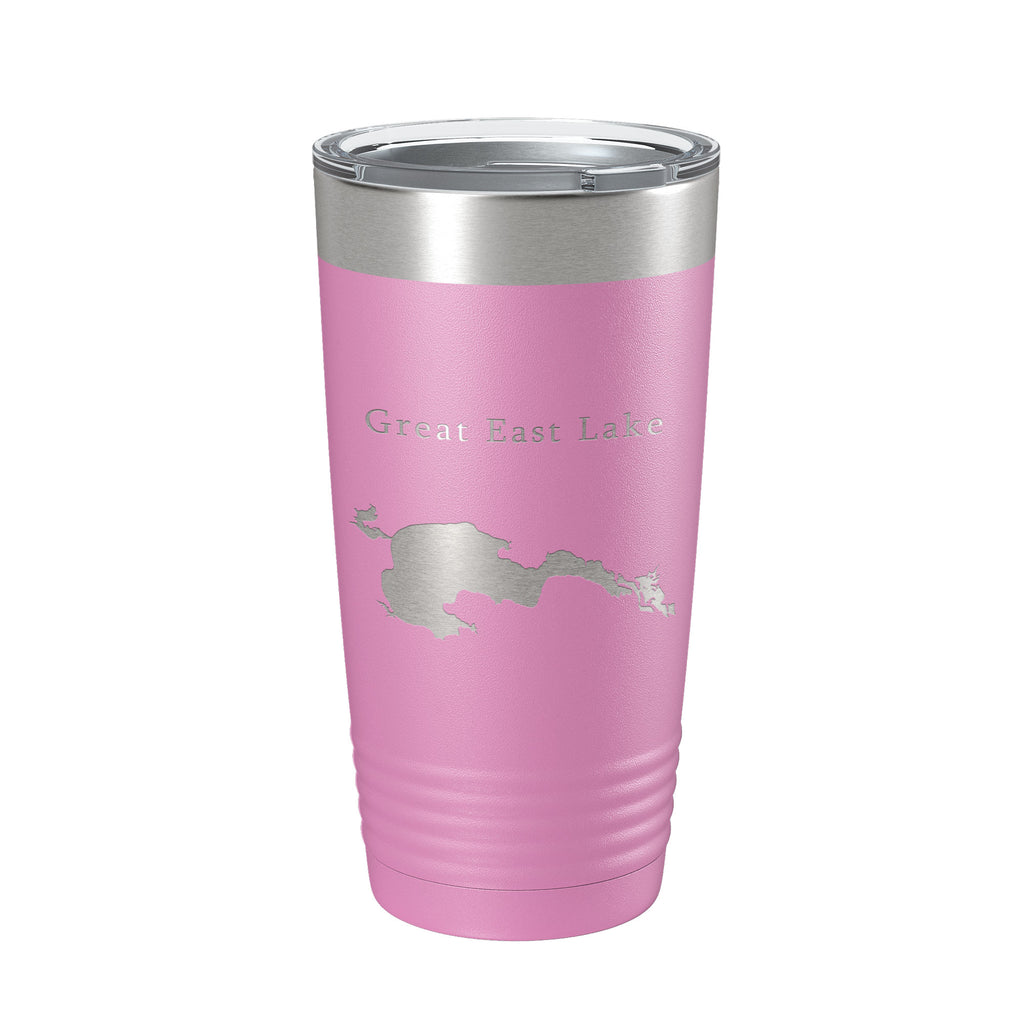 Great East Lake Map Tumbler Travel Mug Insulated Laser Engraved Coffee Cup Maine New Hampshire 20 oz