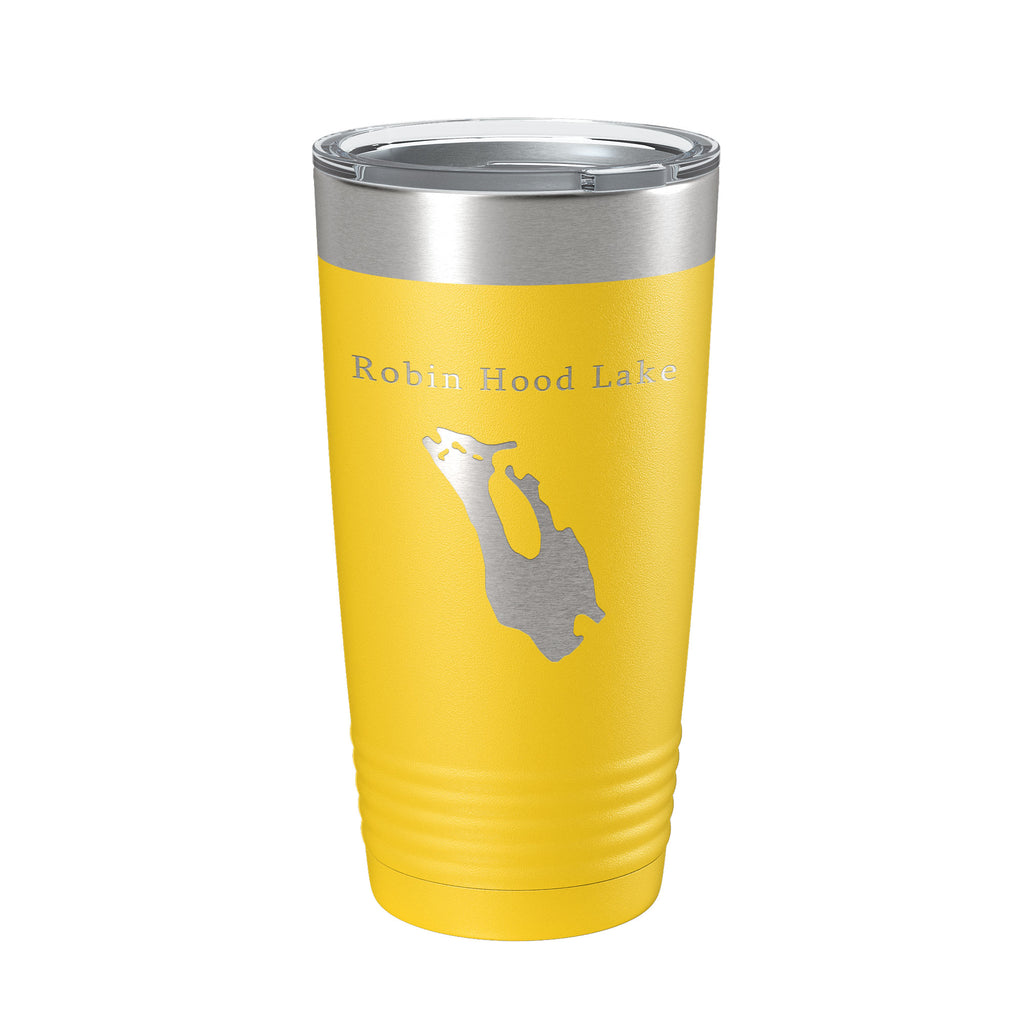 Robin Hood Lake Sherwood Forest Map Tumbler Travel Mug Insulated Laser Engraved Coffee Cup Massachusetts 20 oz