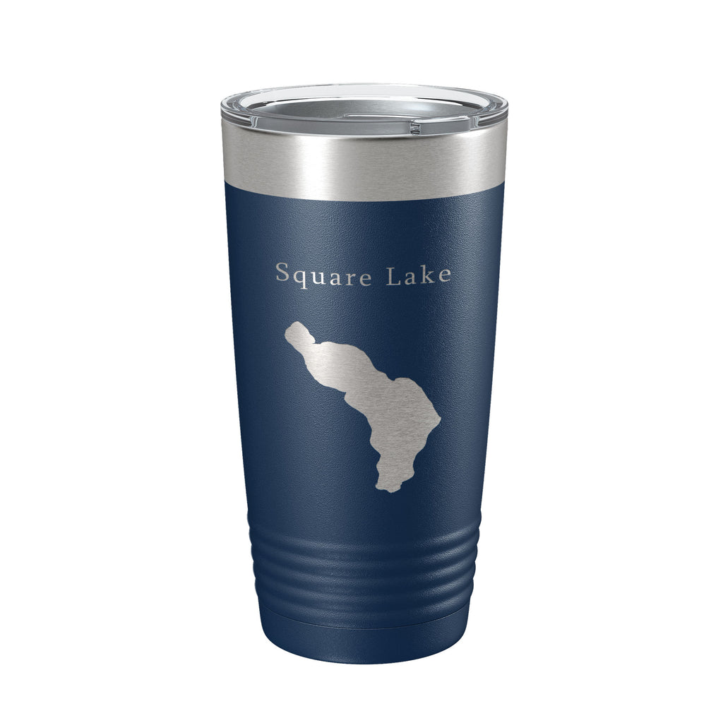 Square Lake Map Tumbler Travel Mug Insulated Laser Engraved Coffee Cup Maine 20 oz