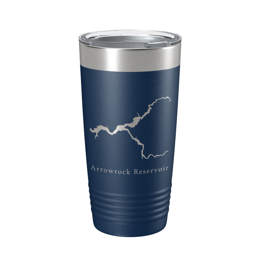 Arrowrock Reservoir Tumbler Lake Map Travel Mug Insulated Laser Engraved Coffee Cup Boise River Idaho 20 oz
