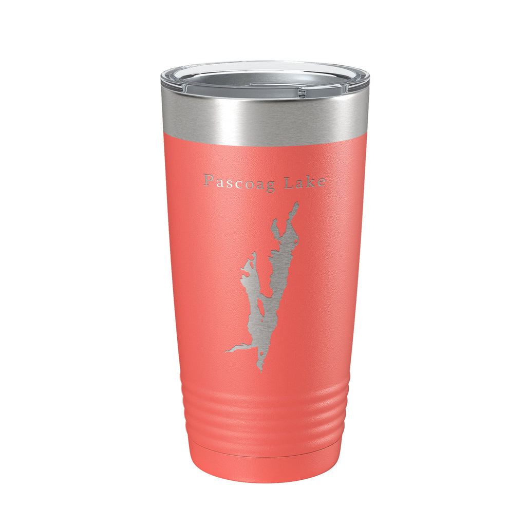 Pascoag Lake Map Tumbler Travel Mug Insulated Laser Engraved Coffee Cup Rhode Island 20 oz