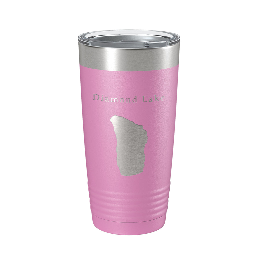 Diamond Lake Map Tumbler Travel Mug Insulated Laser Engraved Coffee Cup Oregon 20 oz