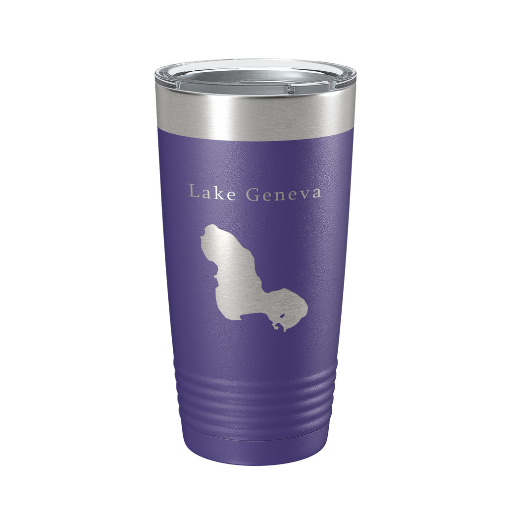 Lake Geneva Map Tumbler Travel Mug Insulated Laser Engraved Coffee Cup Florida 20 oz