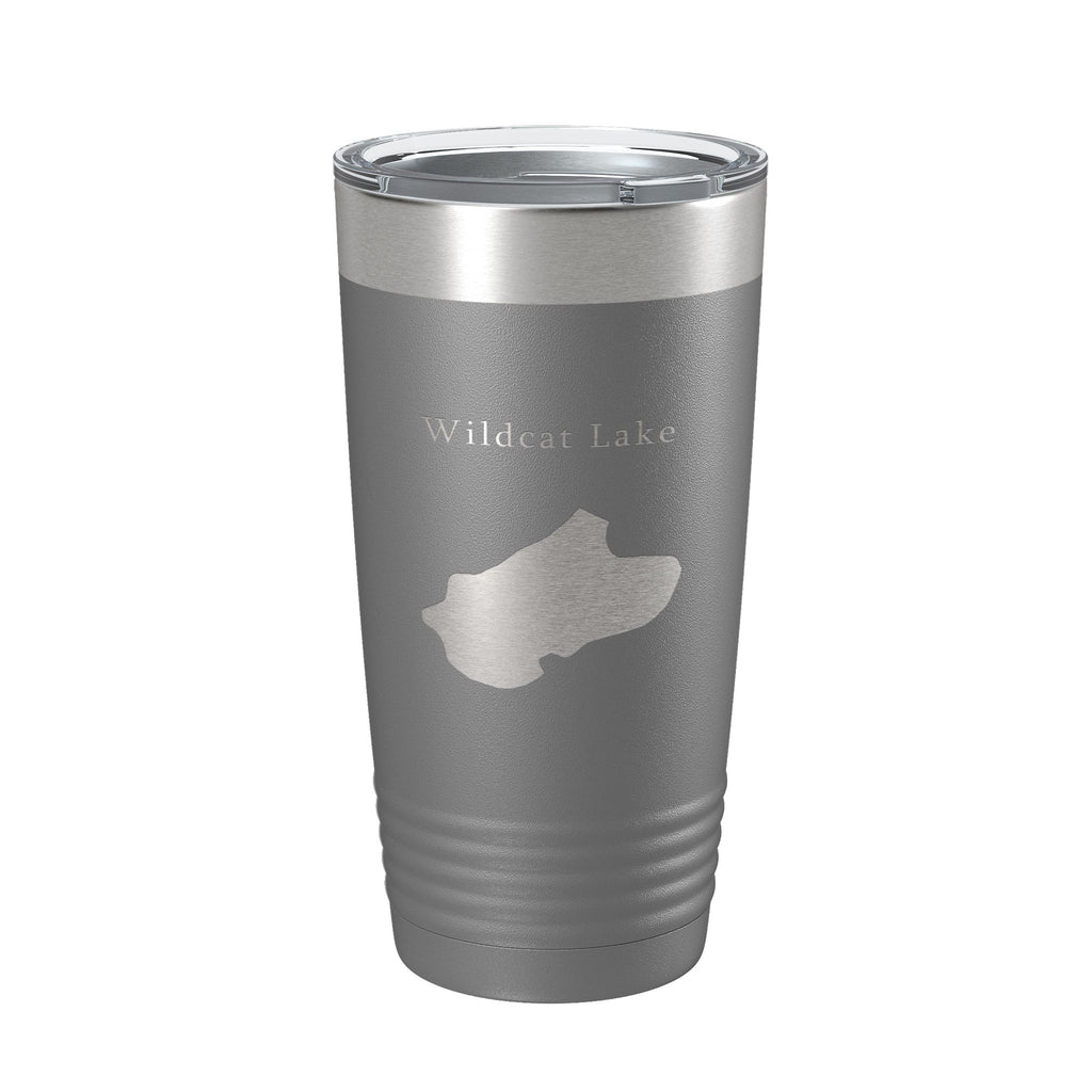 Wildcat Lake Map Tumbler Travel Mug Insulated Laser Engraved Coffee Cup Banner Elk North Carolina 20 oz