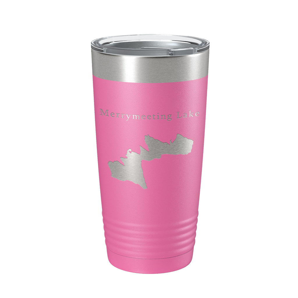 Merrymeeting Lake Map Tumbler Travel Mug Insulated Laser Engraved Coffee Cup New Hampshire 20 oz