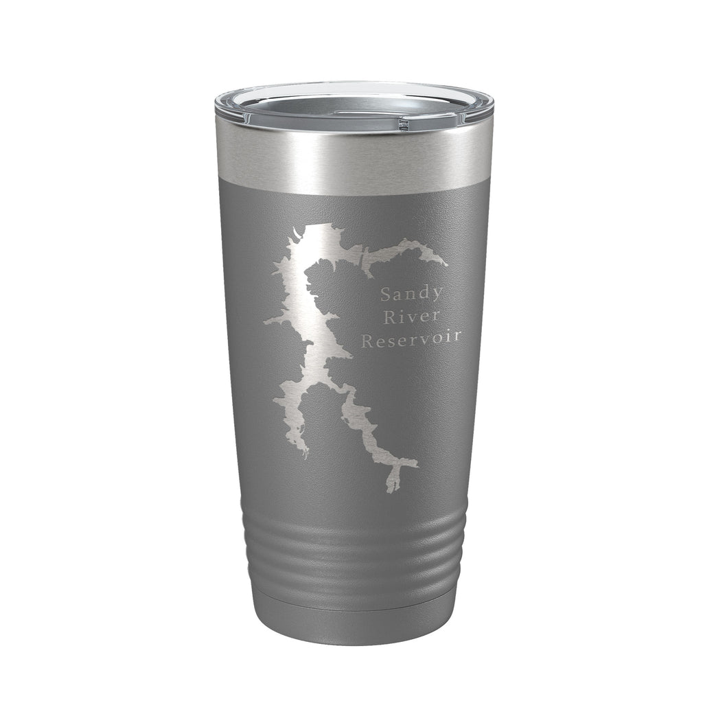 Sandy River Reservoir Tumbler Lake Map Travel Mug Insulated Laser Engraved Coffee Cup Virginia 20 oz