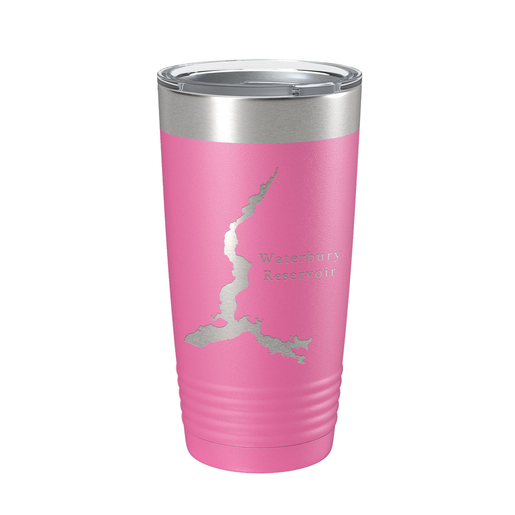 Waterbury Reservoir Tumbler Lake Map Travel Mug Insulated Laser Engraved Coffee Cup Vermont 20 oz