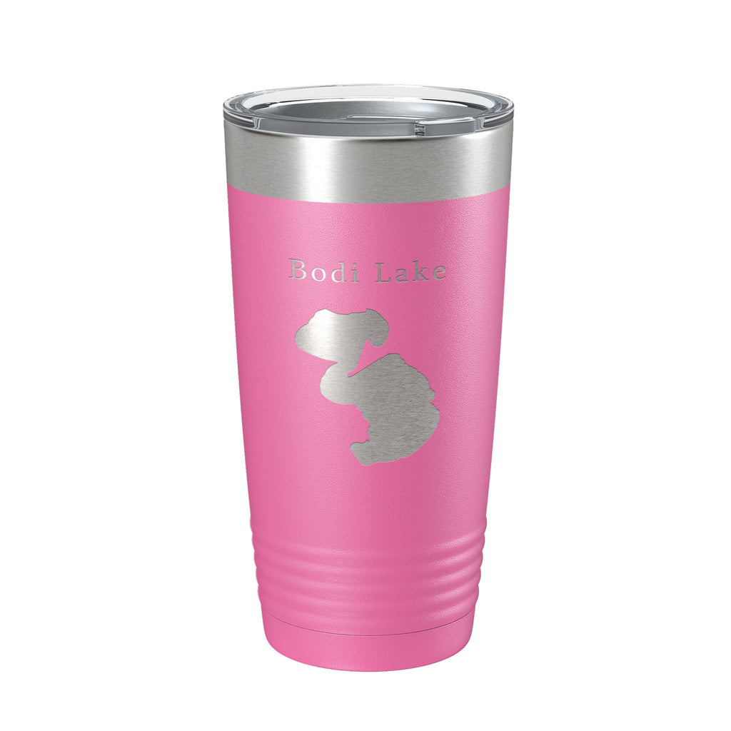 Bodi Lake Map Tumbler Travel Mug Insulated Laser Engraved Coffee Cup Michigan 20 oz