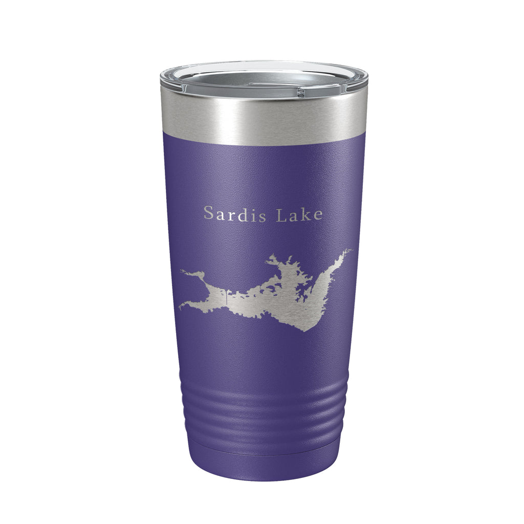 Sardis Lake Map Tumbler Travel Mug Insulated Laser Engraved Coffee Cup Oklahoma 20 oz