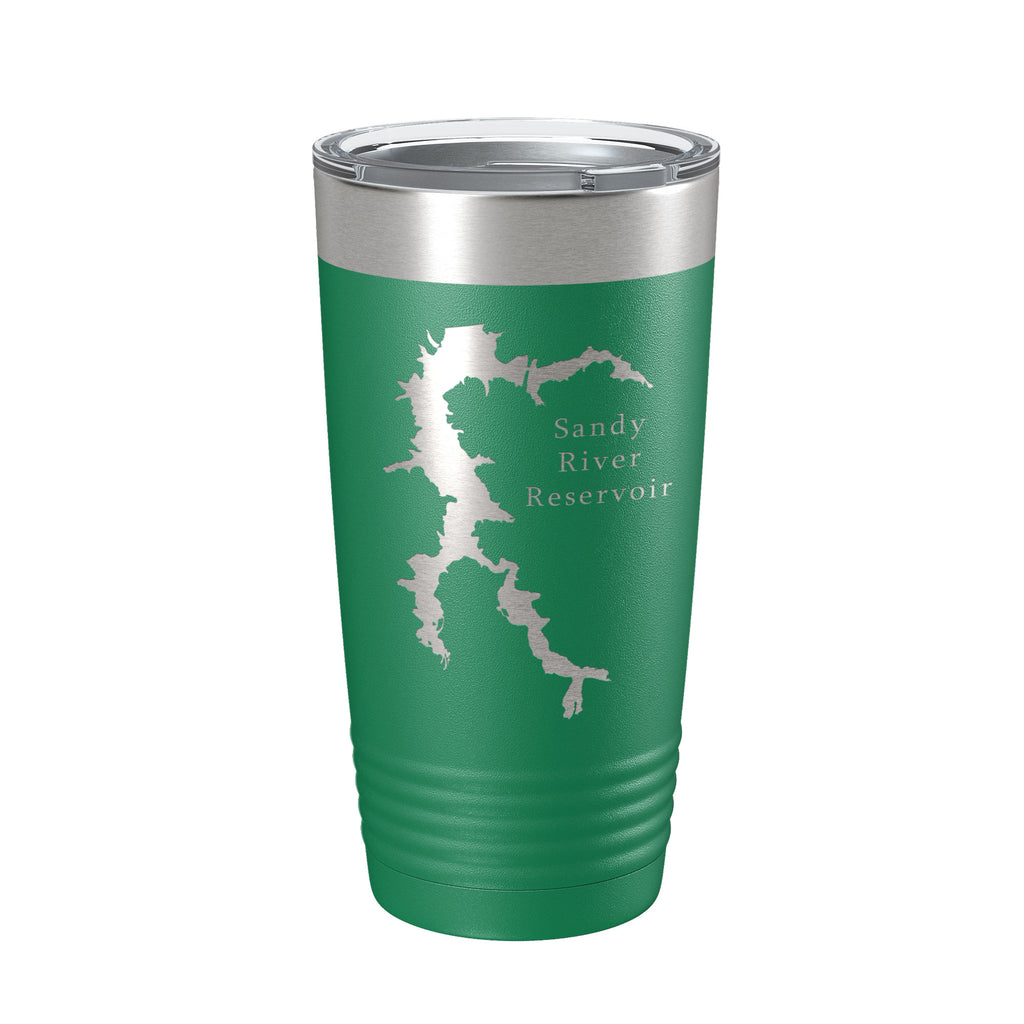 Sandy River Reservoir Tumbler Lake Map Travel Mug Insulated Laser Engraved Coffee Cup Virginia 20 oz