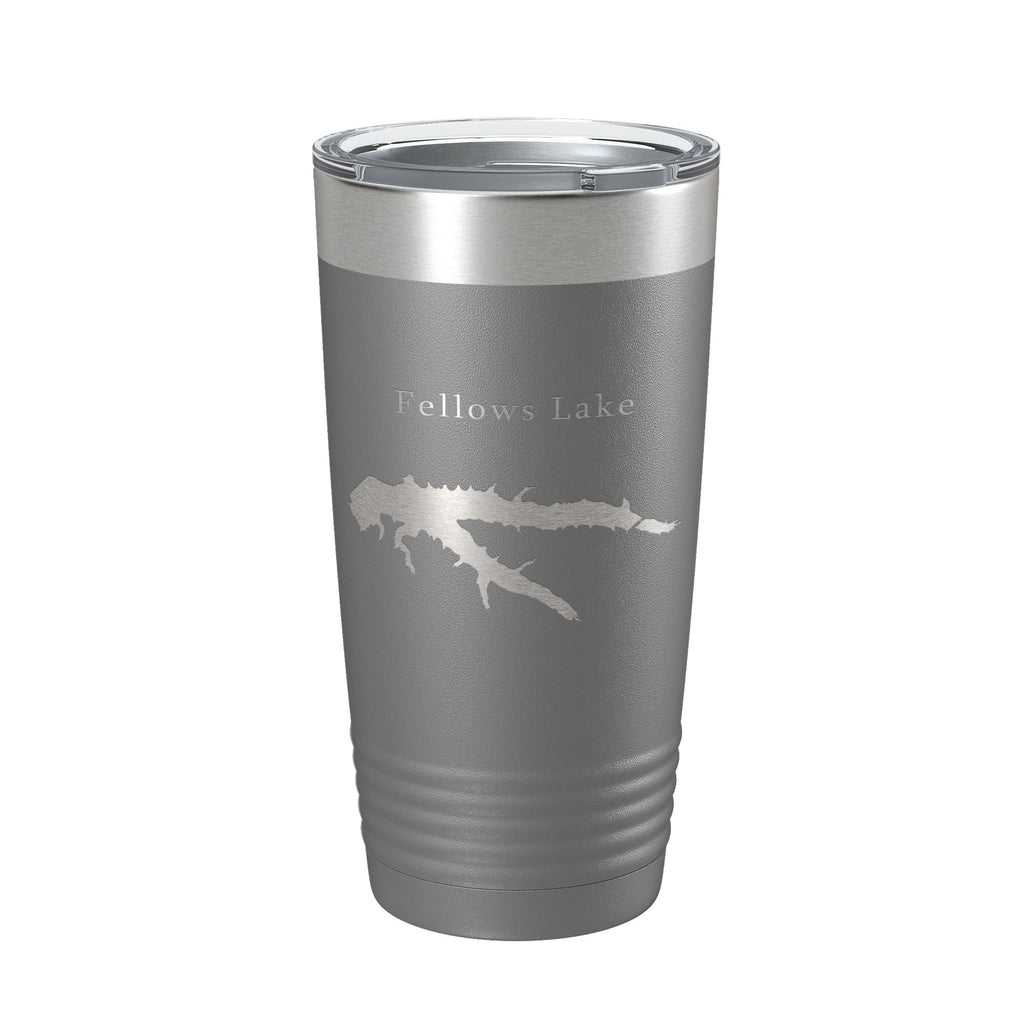 Fellows Lake Map Tumbler Travel Mug Insulated Laser Engraved Coffee Cup Missouri 20 oz