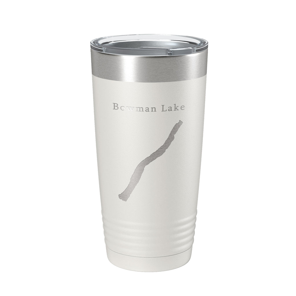 Bowman Lake Map Tumbler Travel Mug Insulated Laser Engraved Coffee Cup Montana 20 oz