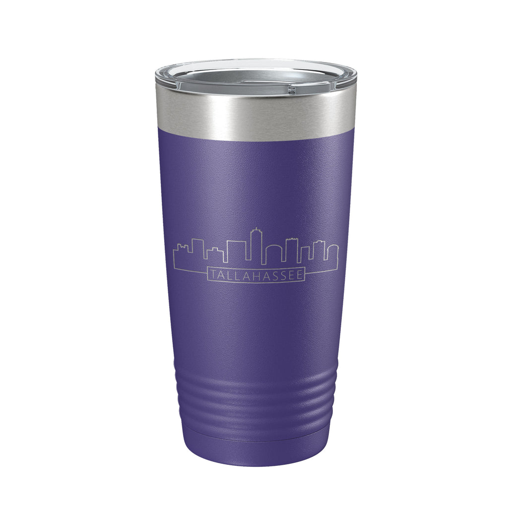 Tallahassee Skyline Minimalist Outline Tumbler Travel Mug Insulated Laser Engraved Coffee Cup Florida 20 oz