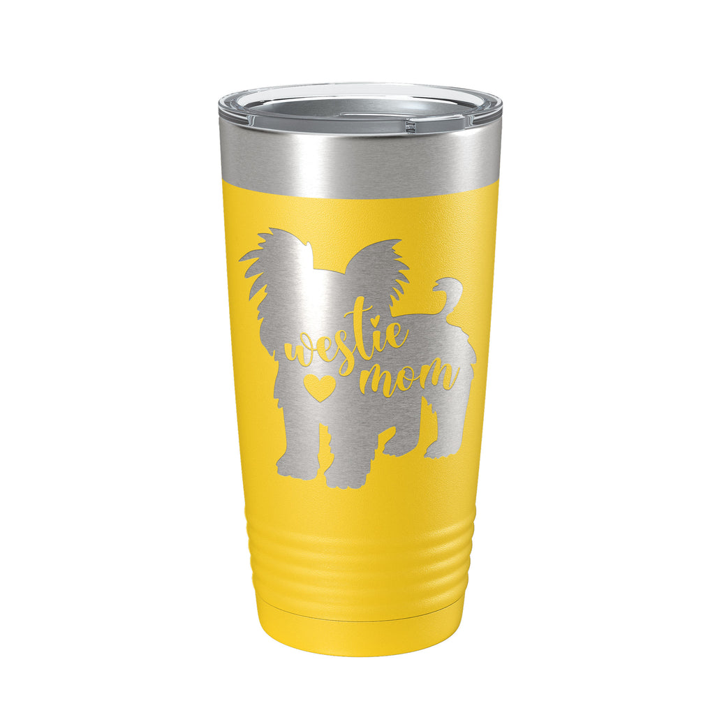 Westie Dog Mom Tumbler West Highland White Terrier Travel Mug Gift Insulated Laser Engraved Coffee Cup 20 oz
