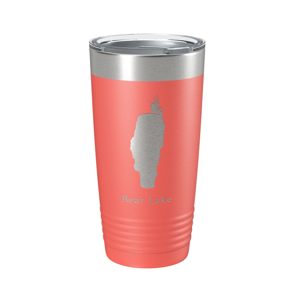 Bear & Mud Lakes Map Tumbler Travel Mug Insulated Laser Engraved Coffee Cup Idaho 20 oz