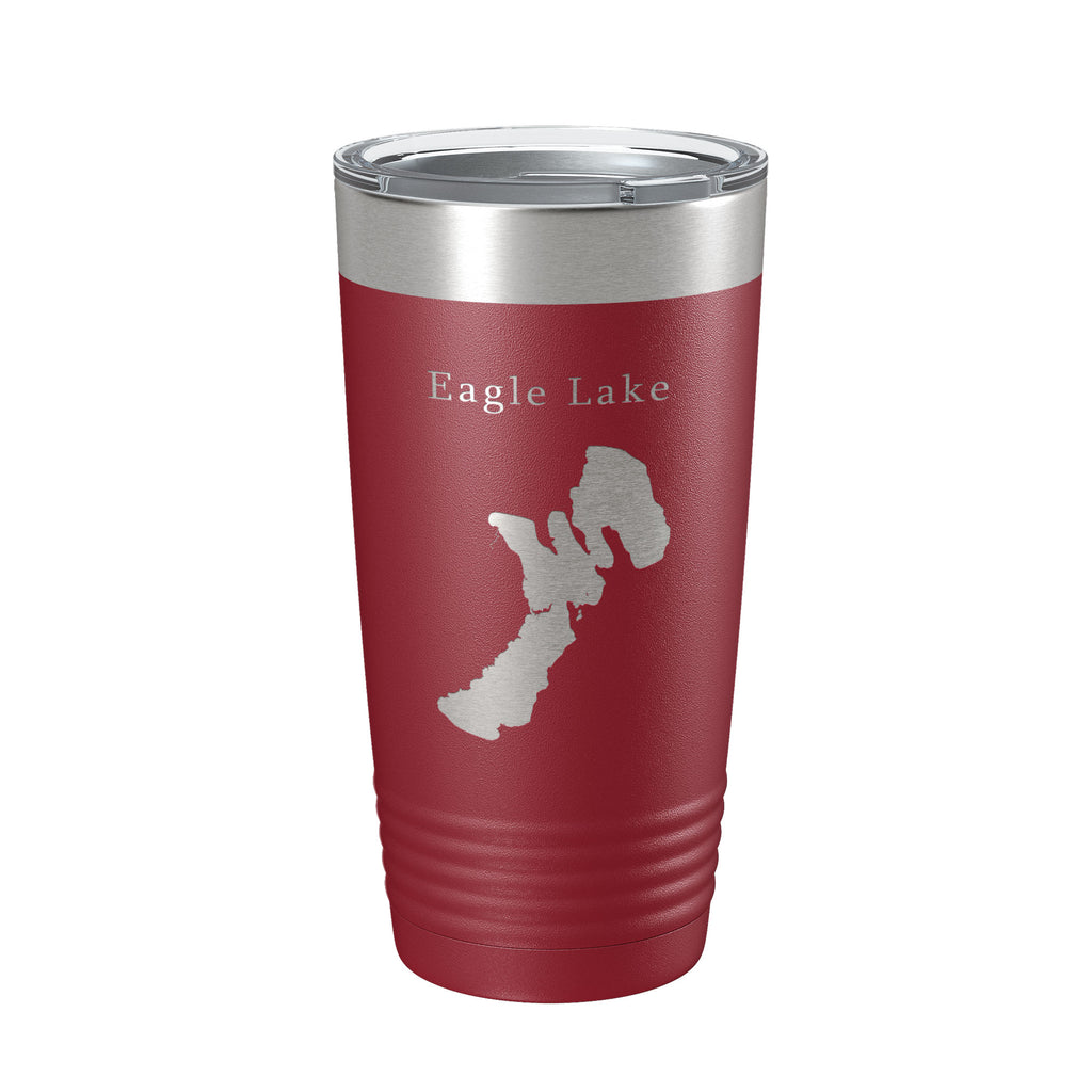 Eagle Lake Map Tumbler Travel Mug Insulated Laser Engraved Coffee Cup California 20 oz