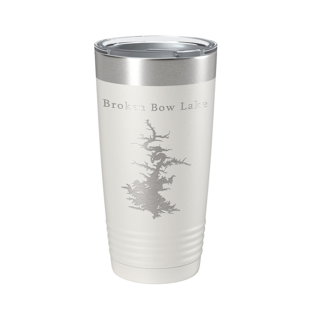 Broken Bow Lake Map Tumbler Travel Mug Insulated Laser Engraved Coffee Cup Oklahoma 20 oz