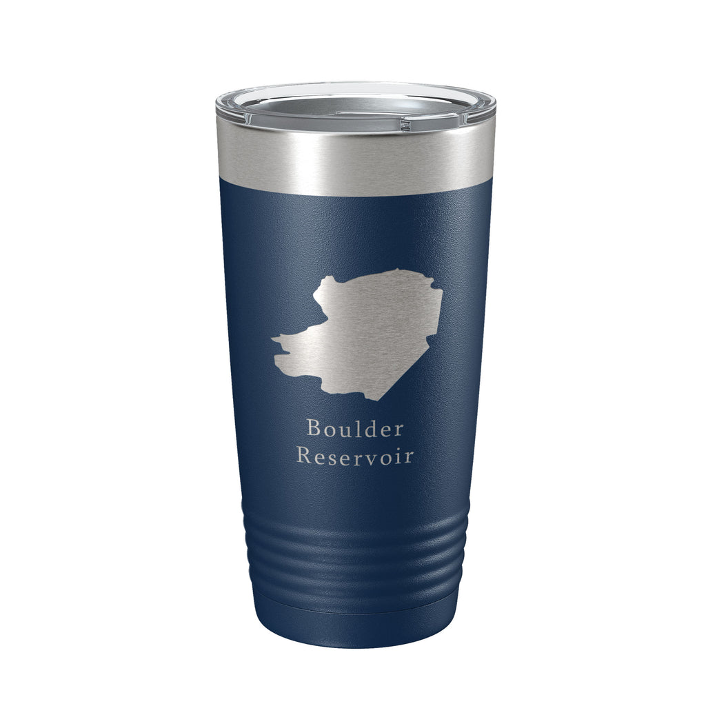 Boulder Reservoir Tumbler Lake Map Travel Mug Insulated Laser Engraved Coffee Cup Colorado 20 oz
