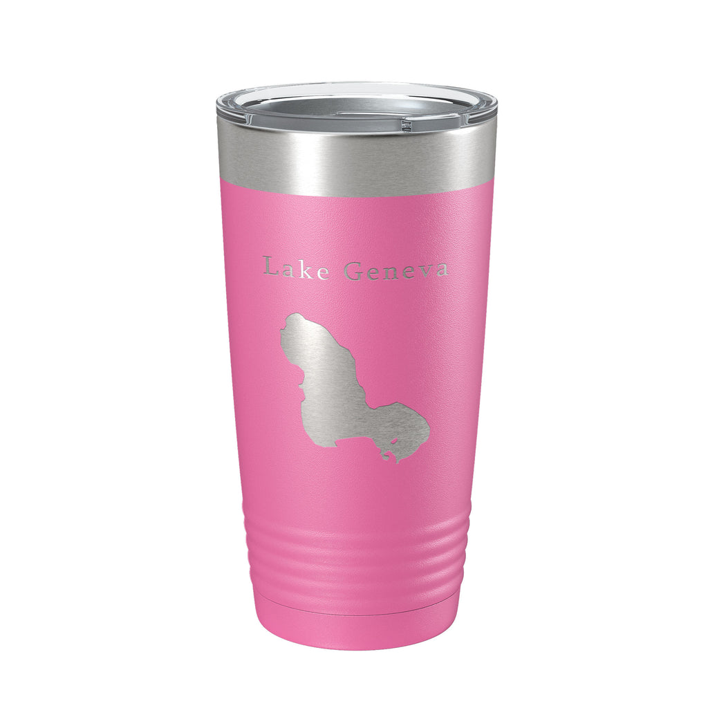 Lake Geneva Map Tumbler Travel Mug Insulated Laser Engraved Coffee Cup Florida 20 oz
